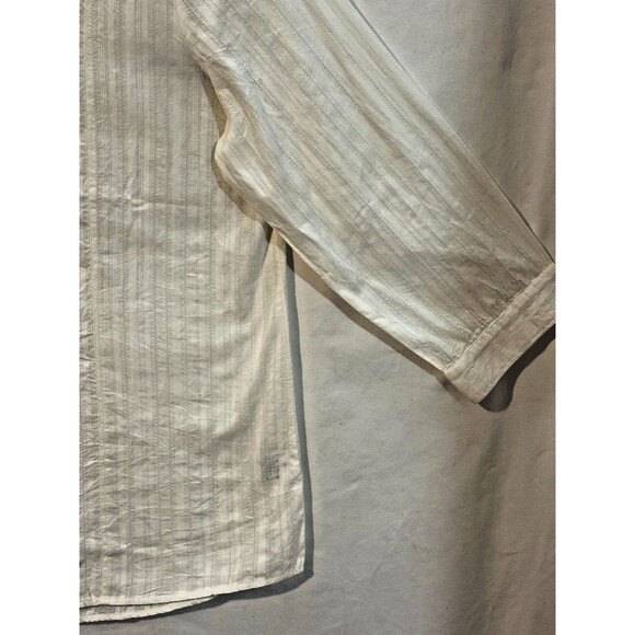 Orvis Ivory Striped Semi Sheer Blouse, Size XL - Picture 7 of 11